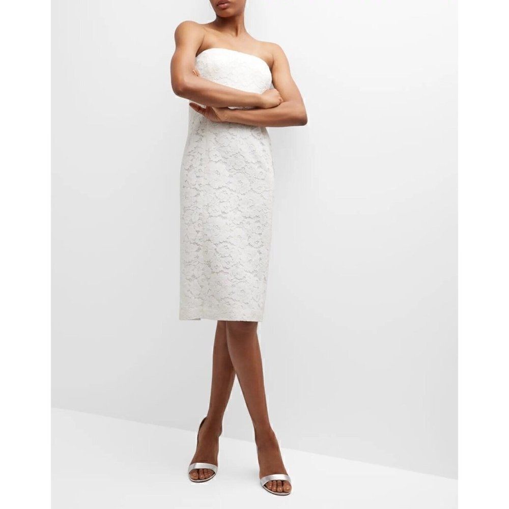 NWT VERONICA BEARD Sz 6 SANAZ LACE MIDI DRESS OFF WHITE